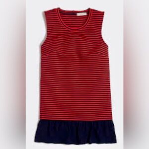 J. Crew Striped ruffle-hem tank top size XS